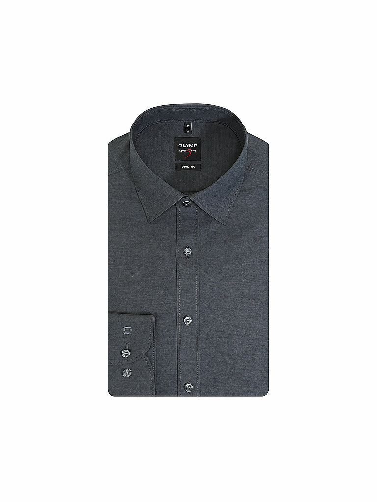 Olymp Level Five Shirt Body Fit Dark Gray 40 3